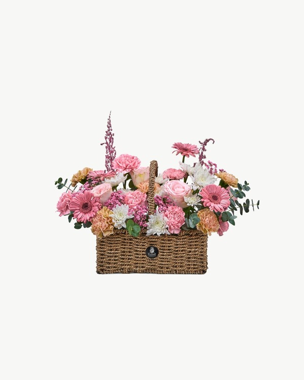 Pink Gerbera Garden Basket