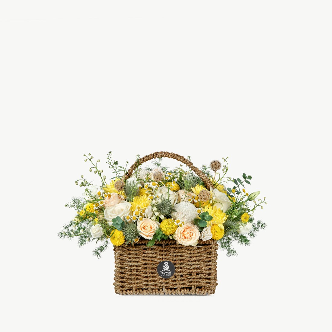 Serene White and Purple Basket