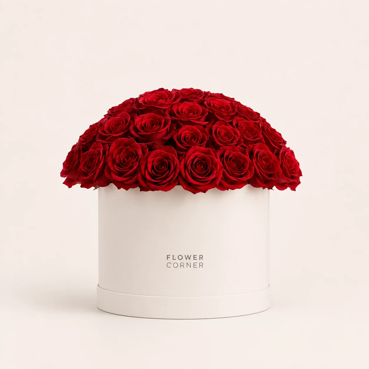 Stunning Rose Box Medium — Red & White Flower Arrangement