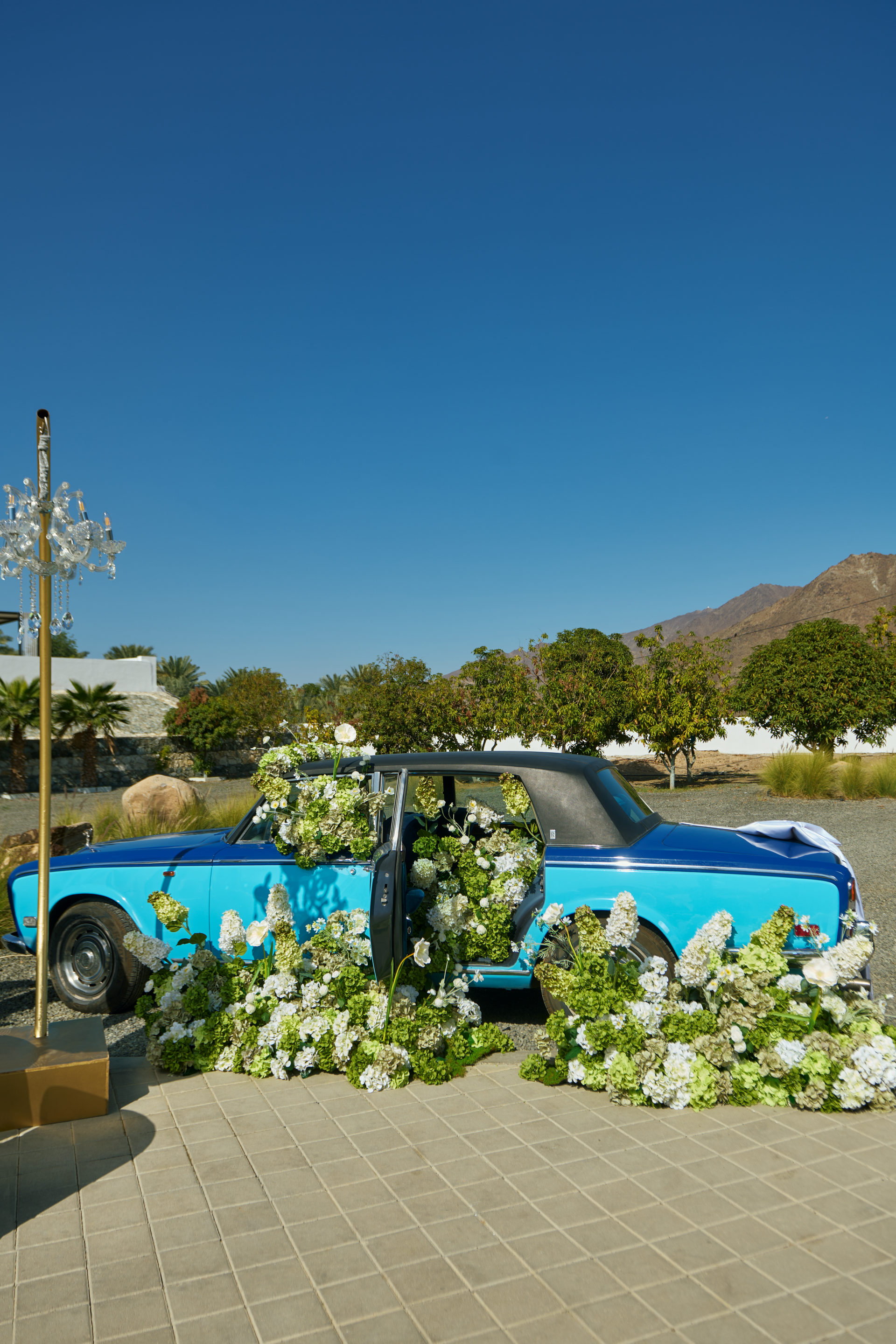 Flower Corner decorated classic wedding car — DSC_0151