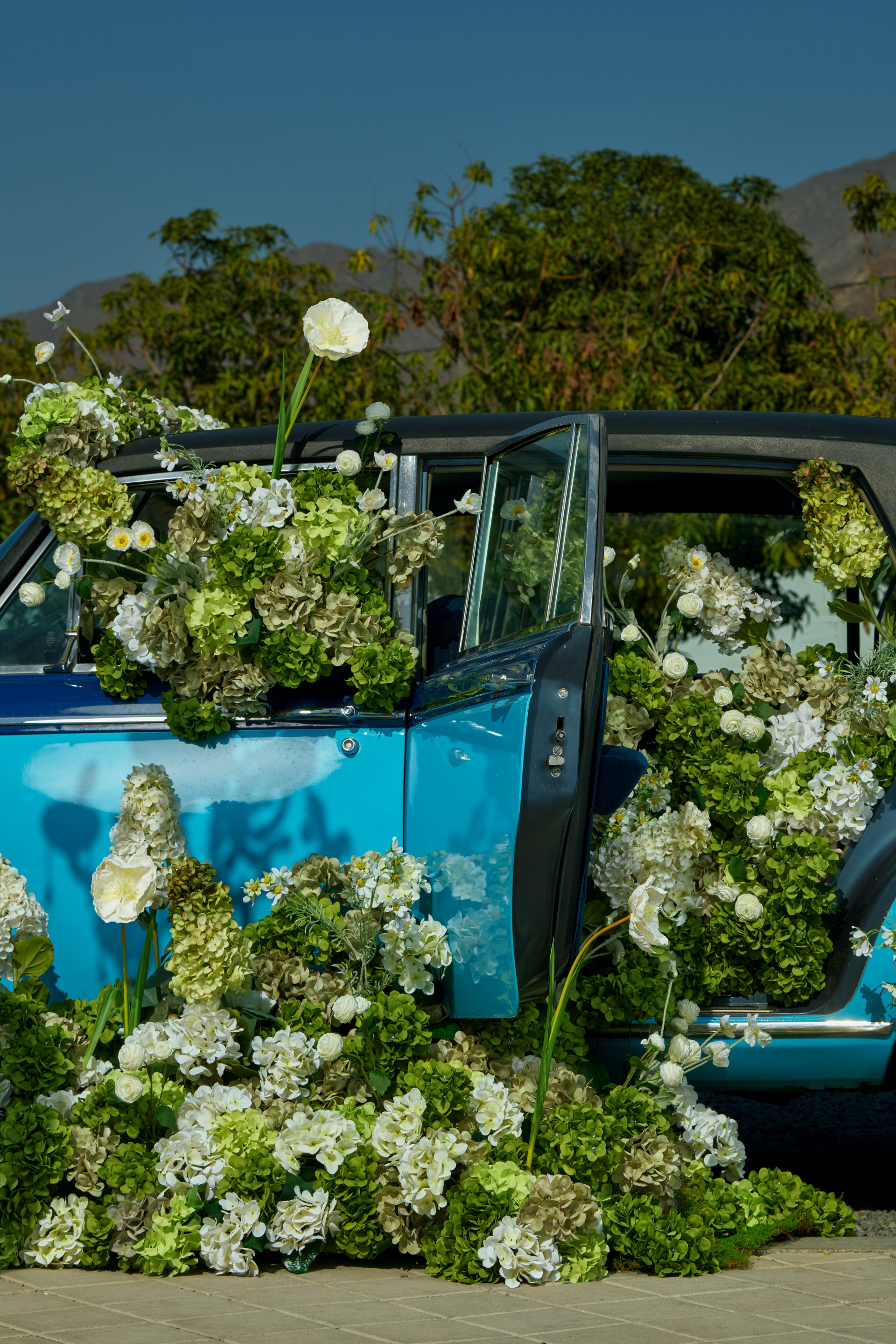 Flower Corner decorated classic wedding car — DSC_0161