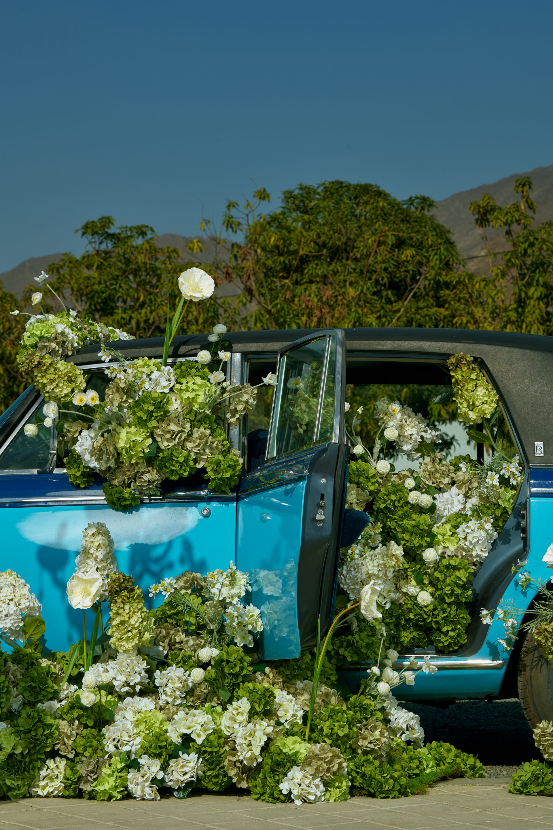 Flower Corner decorated classic wedding car — DSC_0163