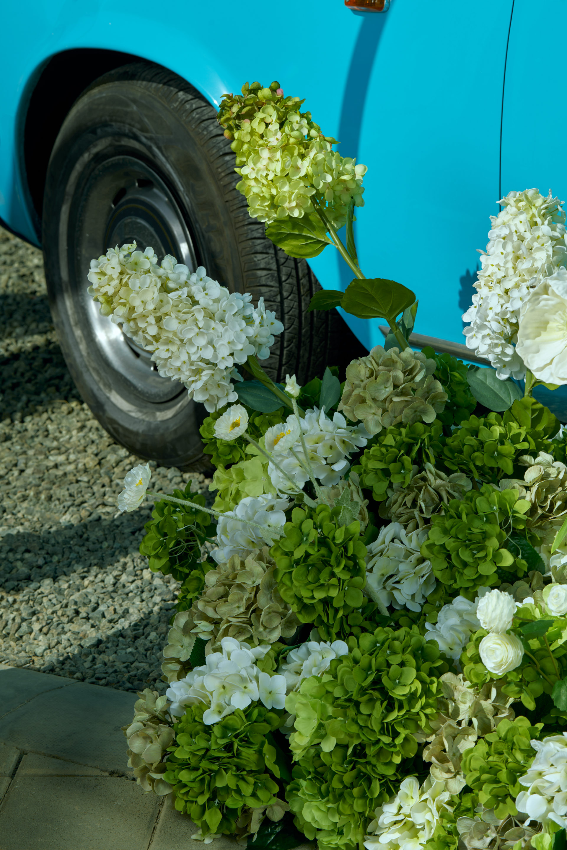 Flower Corner decorated classic wedding car — DSC_0164