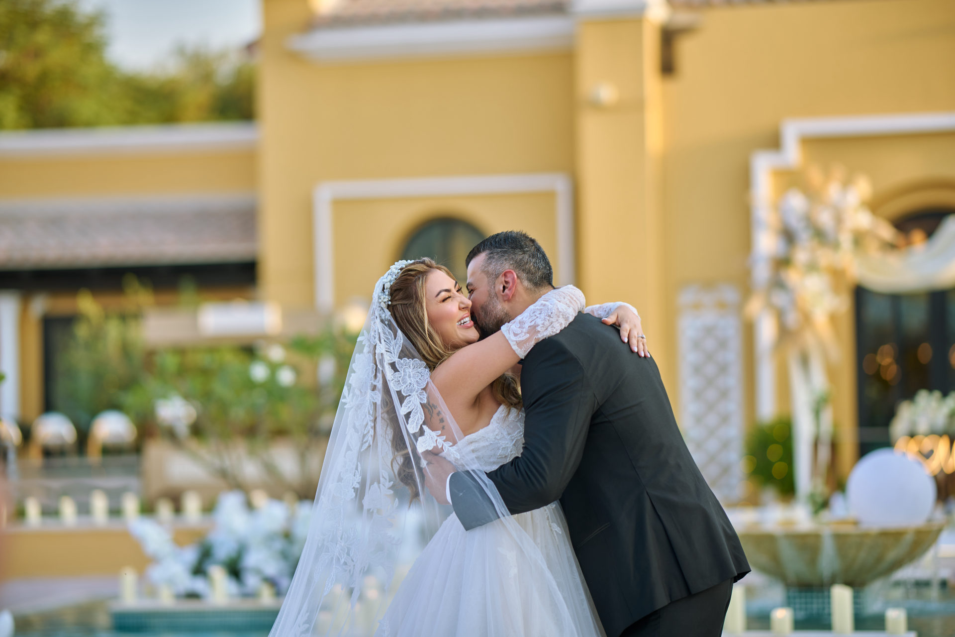 White peony bridal flowers and ceremony styling at a Dubai wedding, by Flower Corner — photo 1190