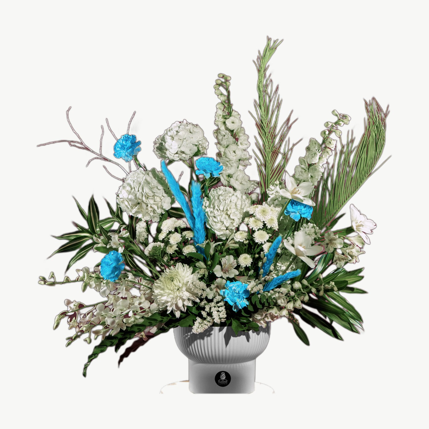 Blue Palm Vase