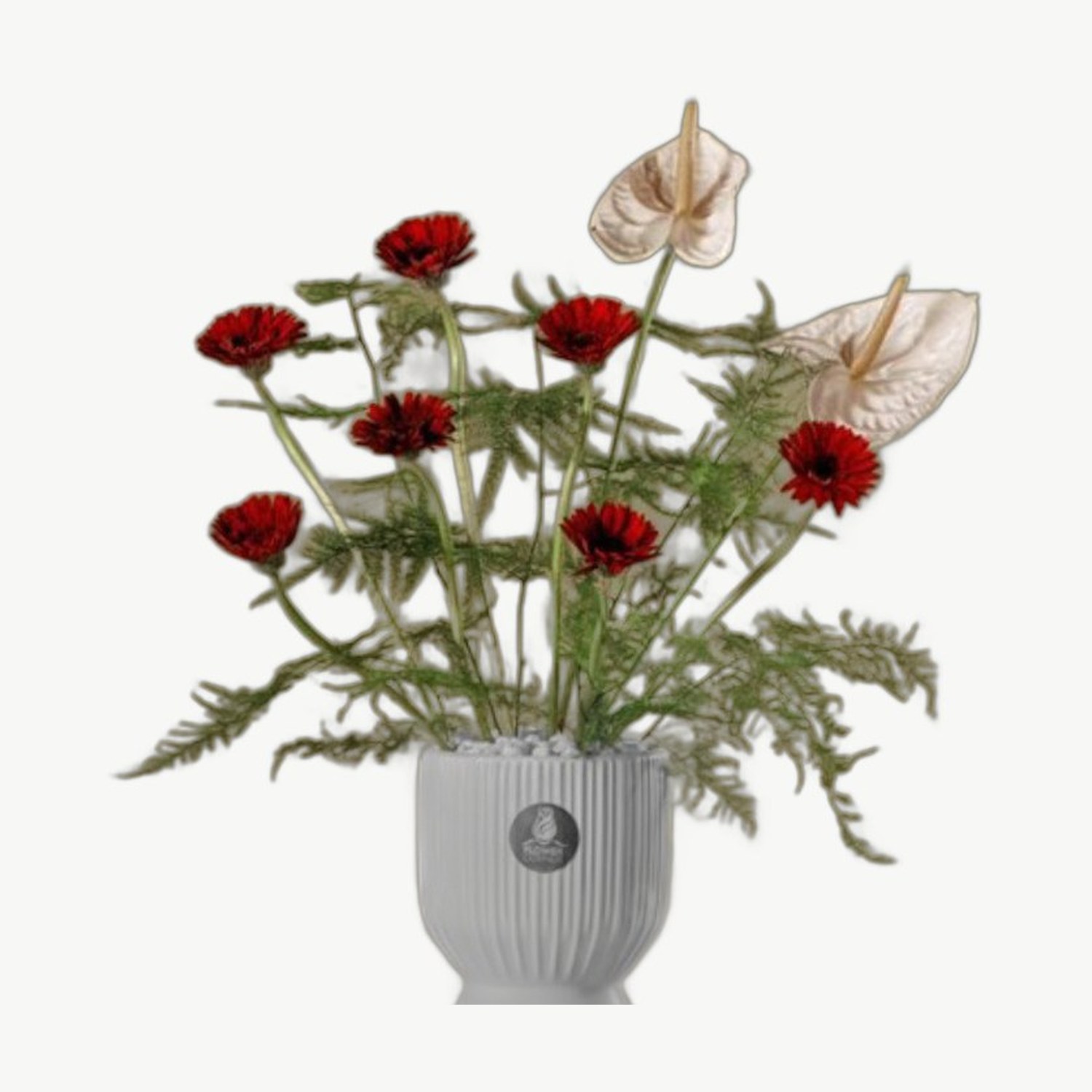 Red & White Vase