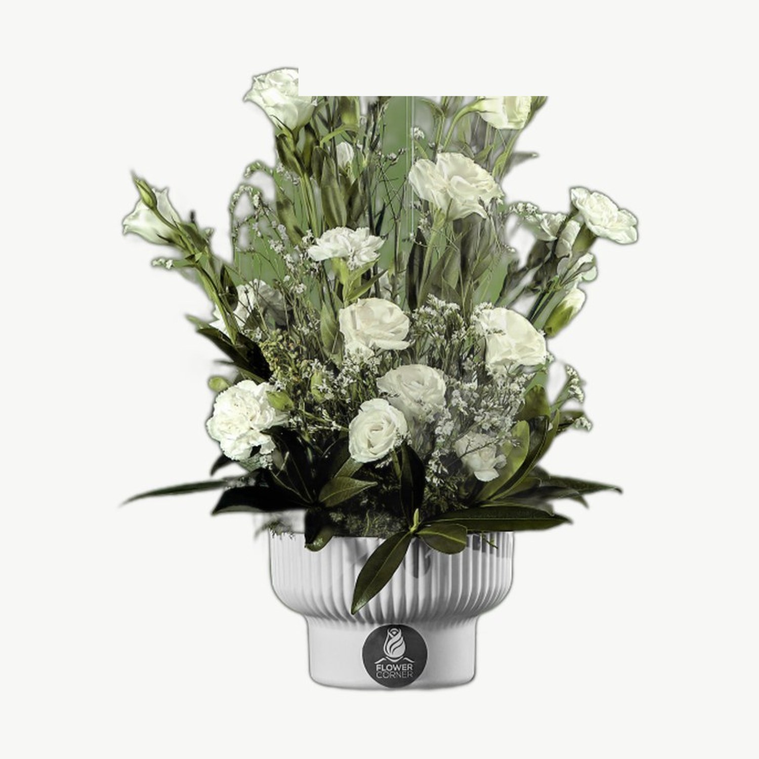 White & Green Vase
