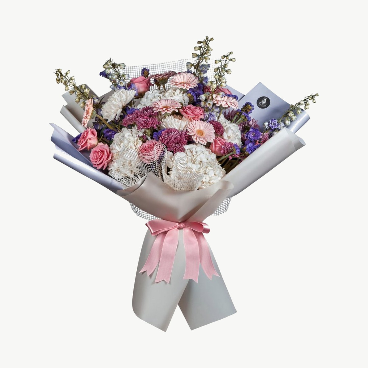 Blush & Lavender Pastel Rose Bouquet