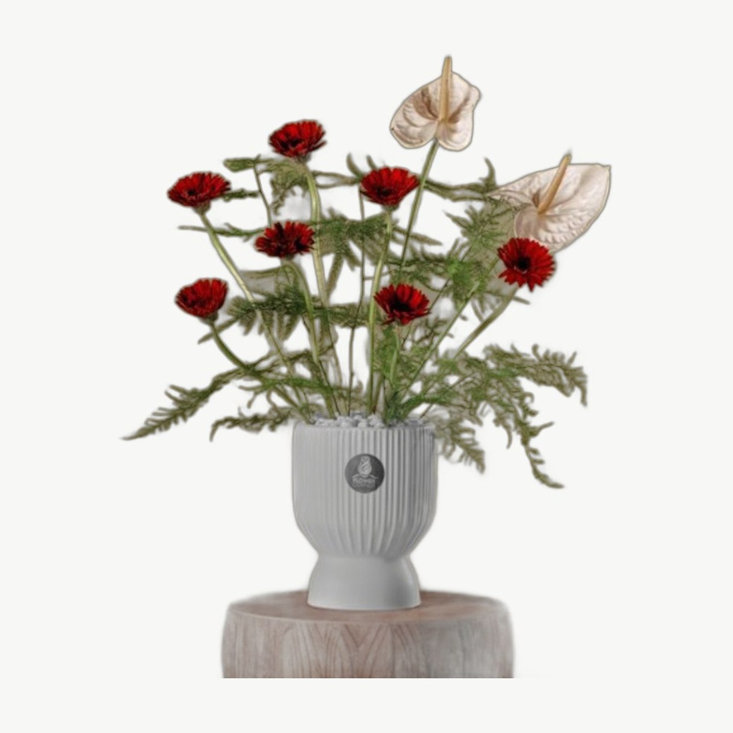 Red & White Vase