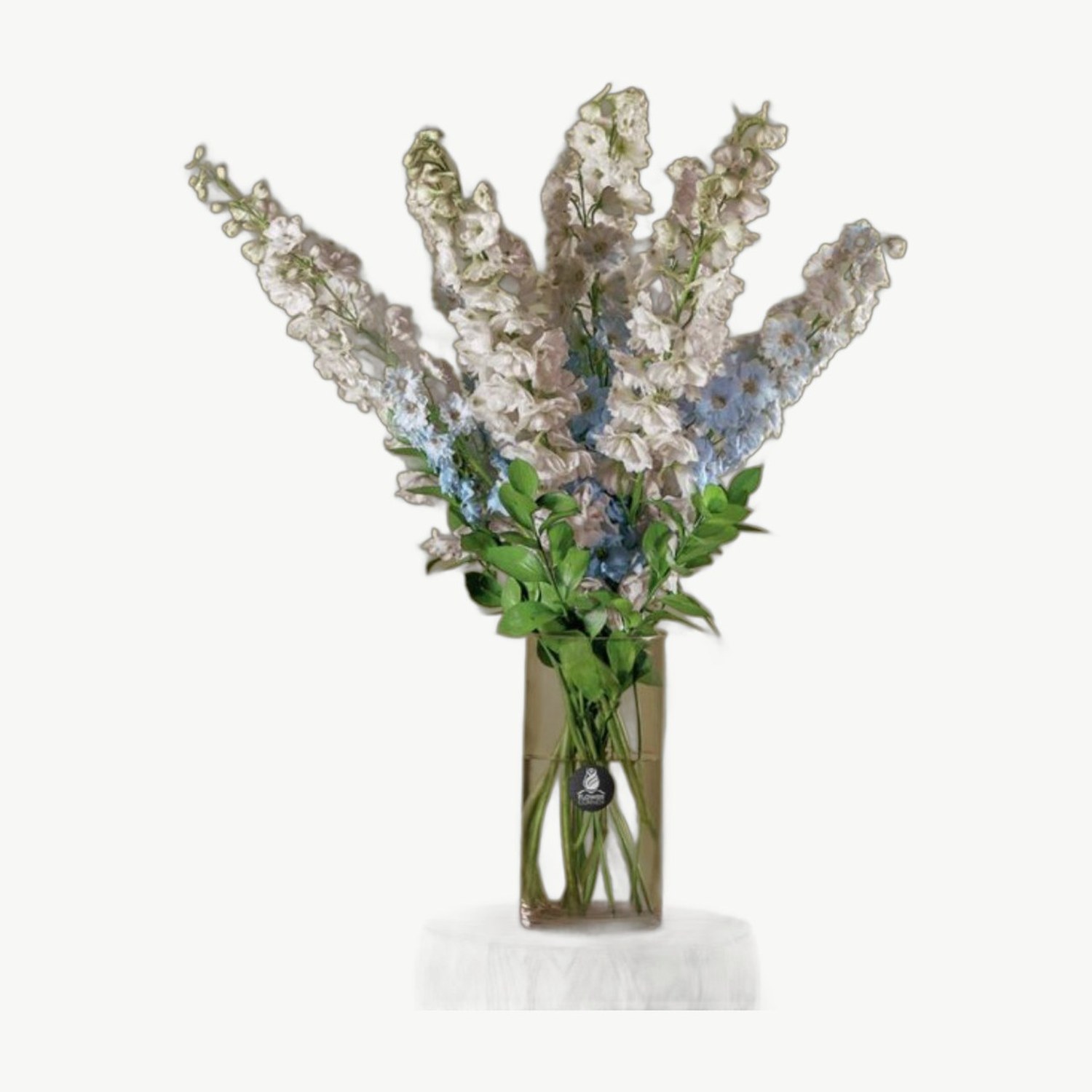White Delphinium Vase