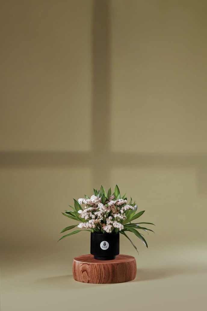 Blush Statice Ceramic Vase — Studio Series arrangement by Flower Corner, Sharjah