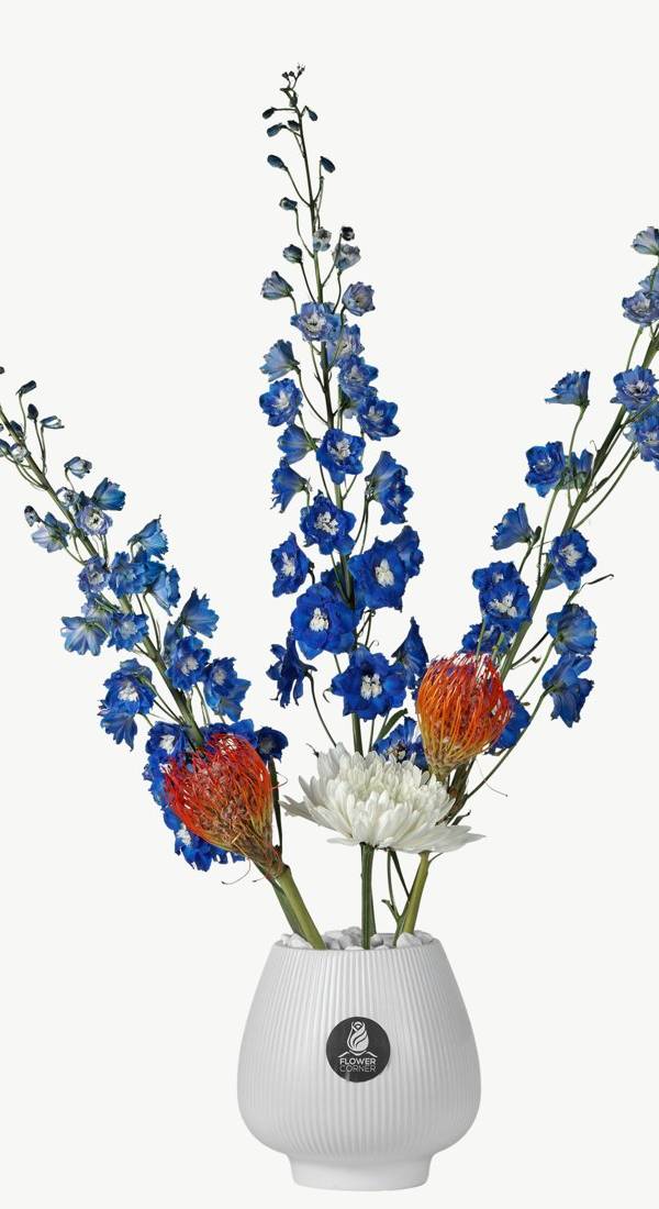 Azure Protea Vase