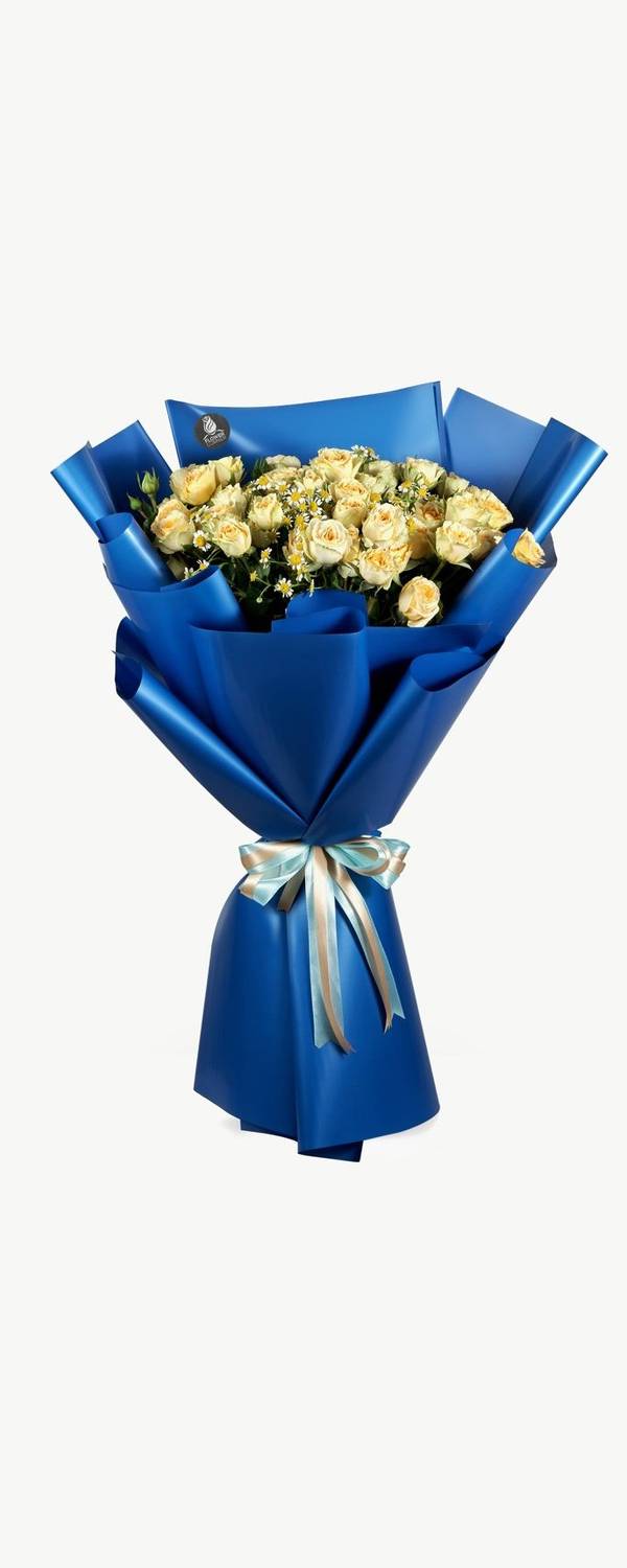 Champagne Roses in Blue