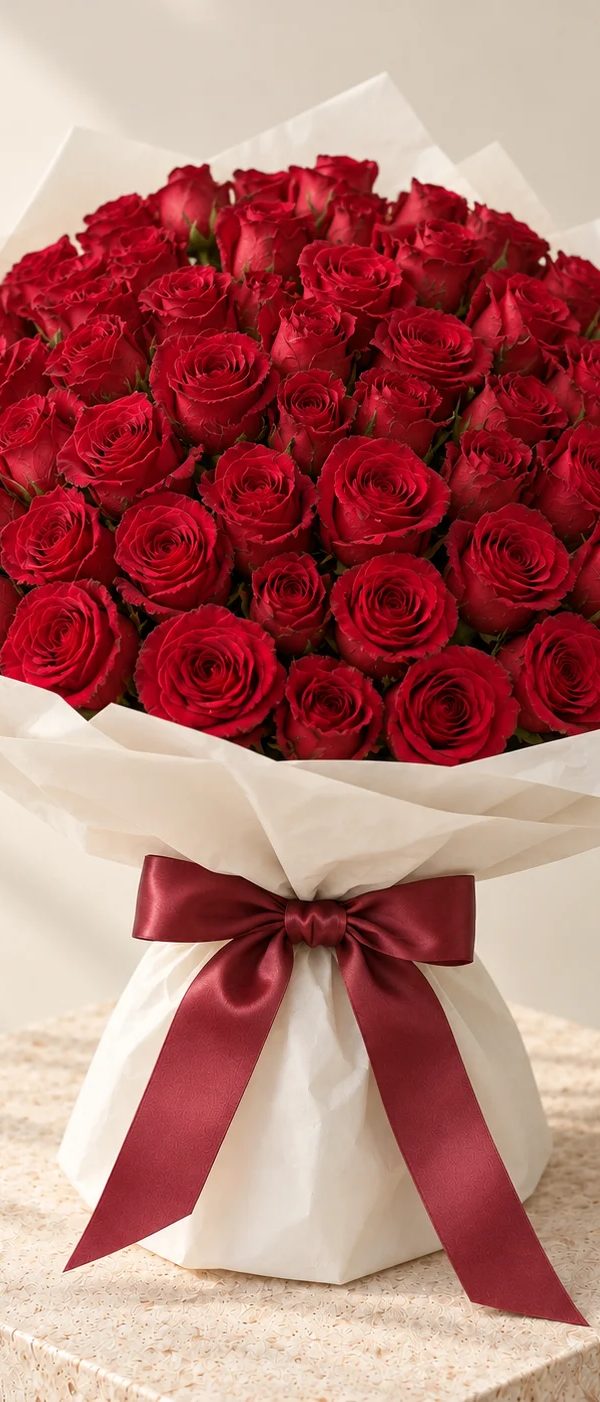 Crimson Letter — 100 Roses