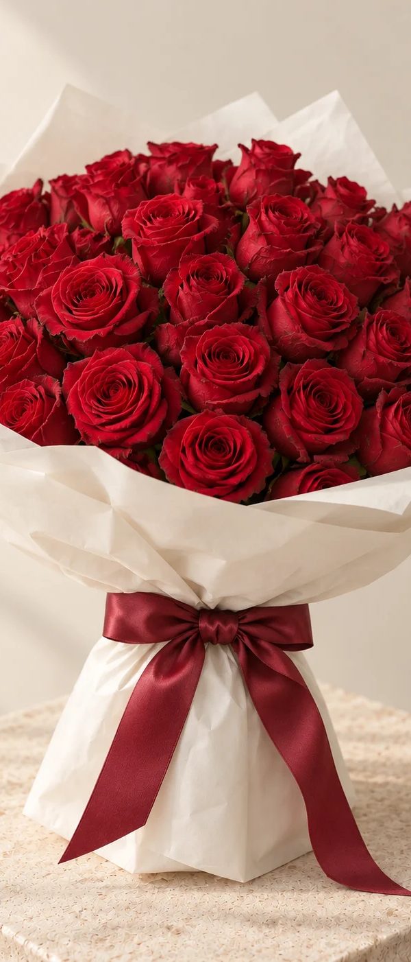 Crimson Letter — 50 Roses