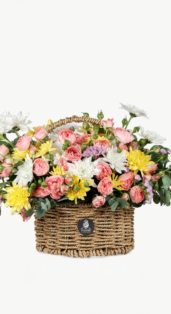 Pastel Spring Garden Basket