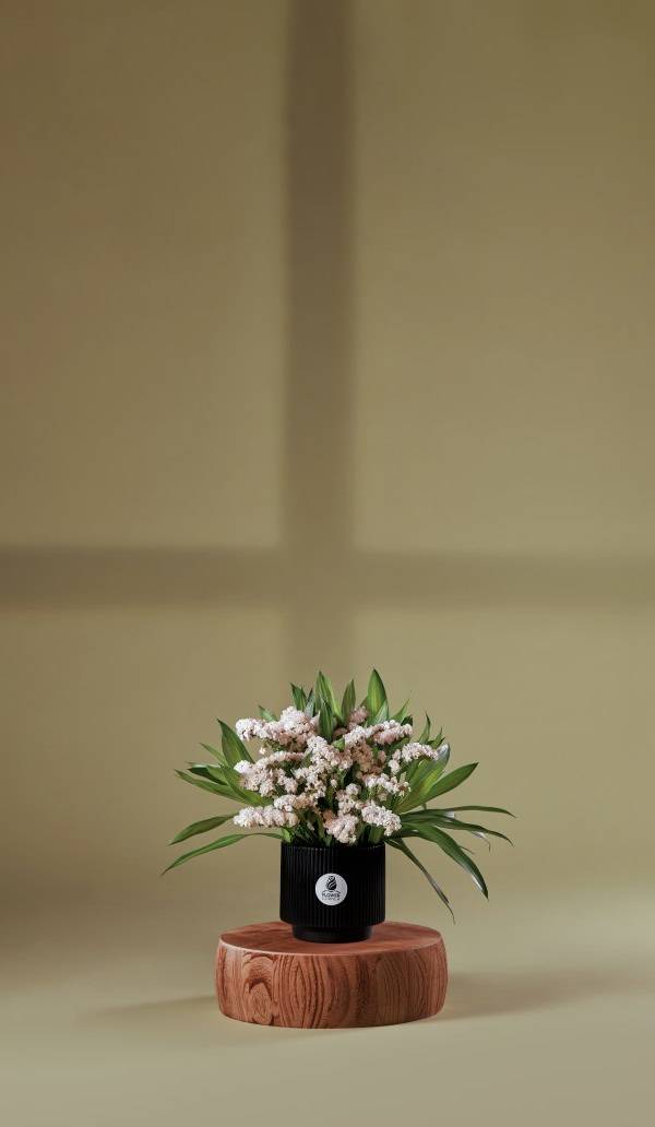 Blush Statice Ceramic Vase