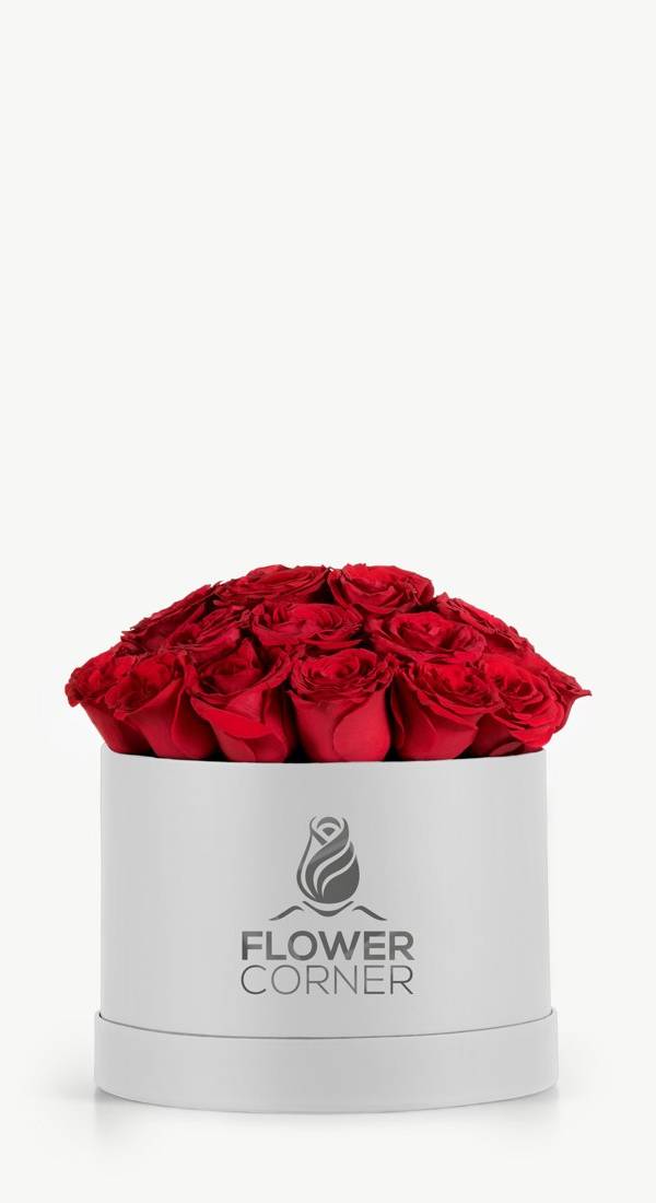 Red Rose White Hat Box