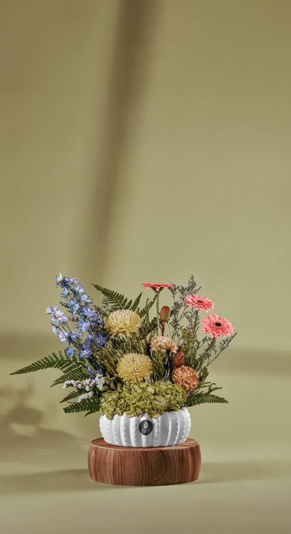 Coral & Blue Garden Vase