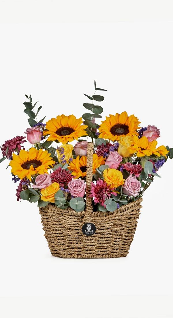 Sunflower & Rose Garden Basket