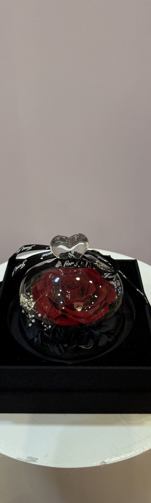 Forever Rose Glass Dome — Red Mini