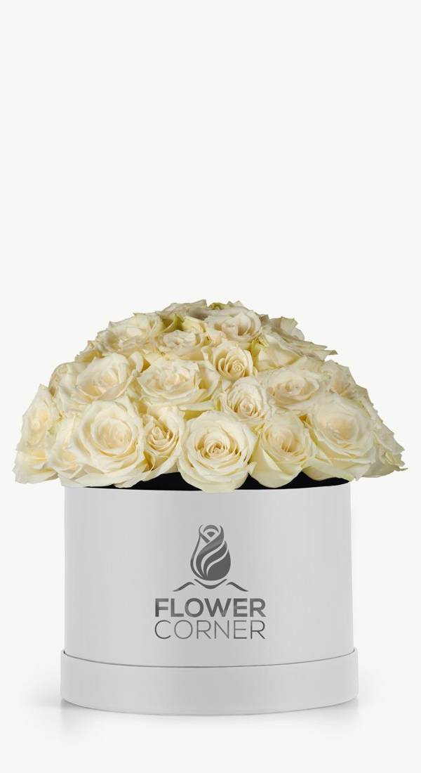 White Roses Hat Box