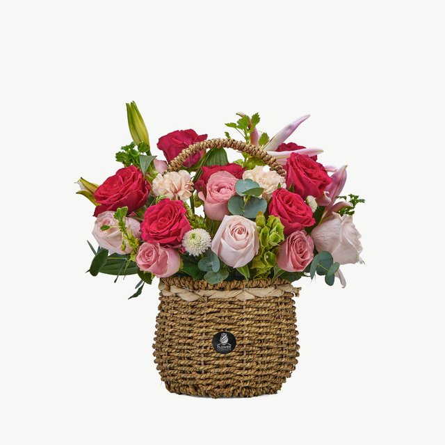Basket of Rose and Carnation Delight