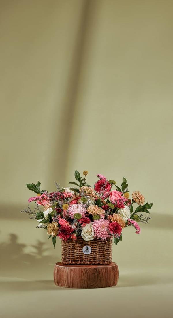 Basket of Rose and Carnation Delight