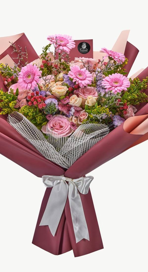 Pink Gerbera and Rose Bouquet