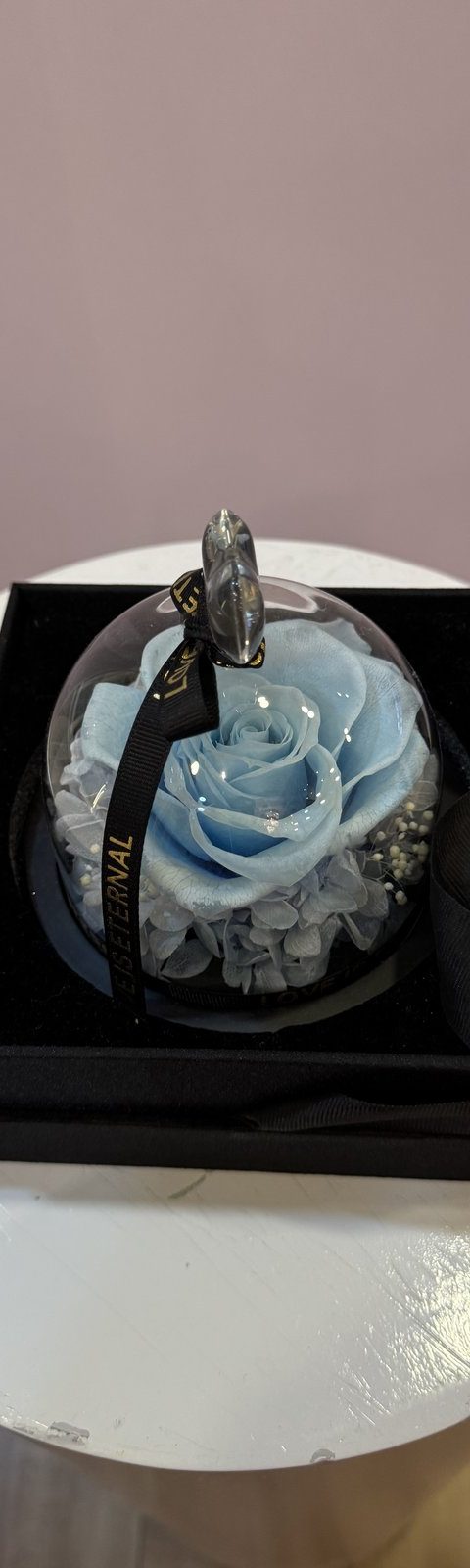 Forever Rose Glass Dome — Blue Mini