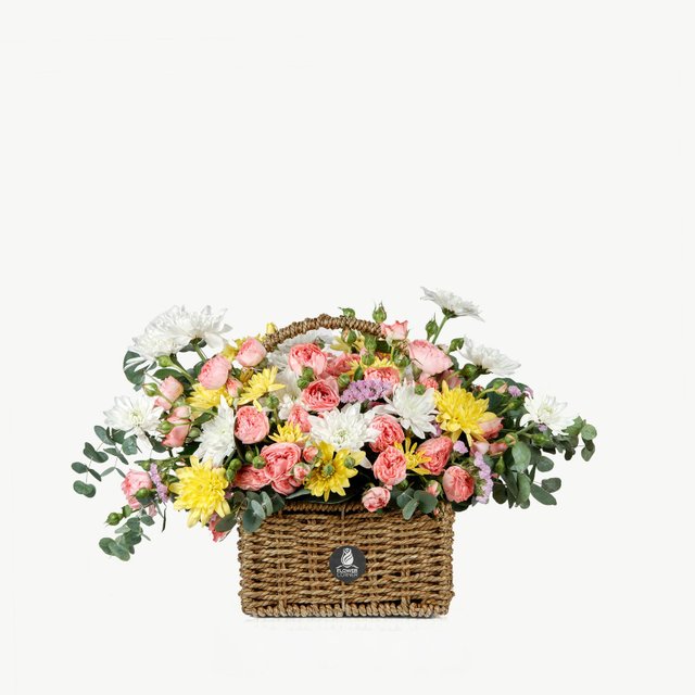 Pink Rose Basket