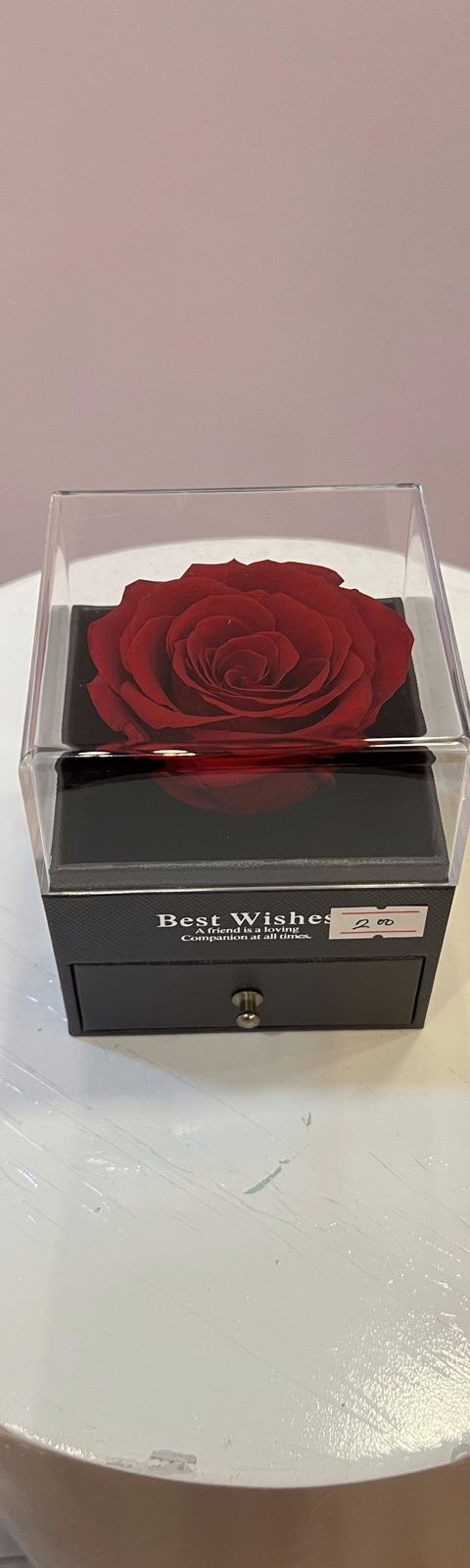Forever Rose Acrylic Cube — Red Mini