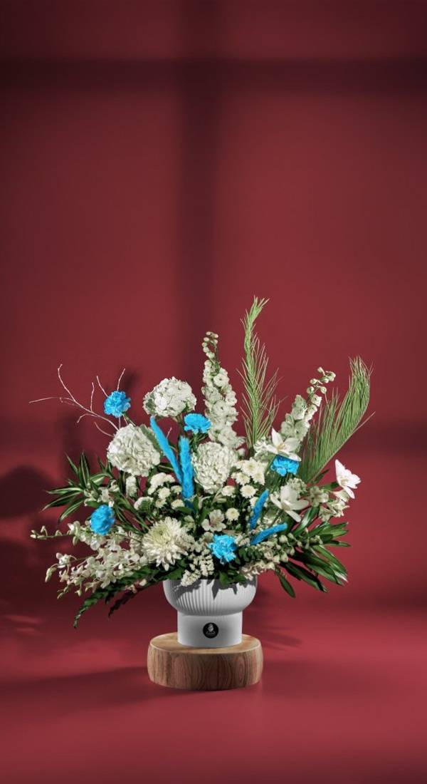 Azure & Ivory Vase Arrangement