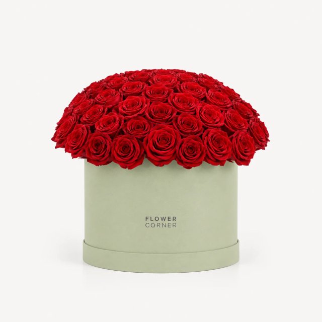 Rose Box Large — Red / Matte pistachio