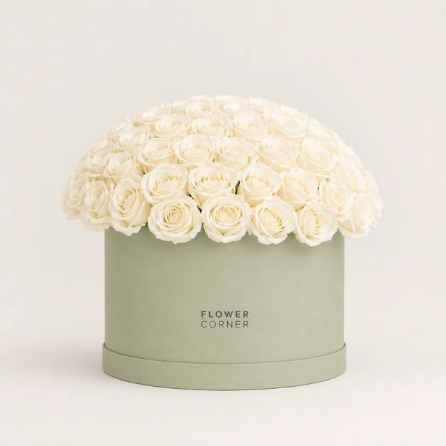 Rose Box Large — White / Matte pistachio