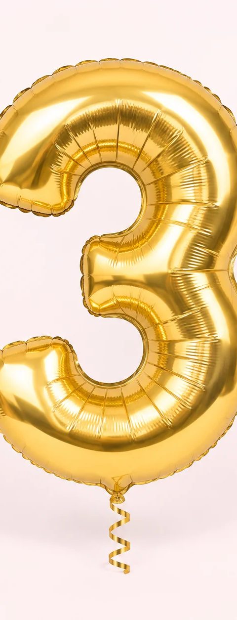 Number 3 balloon