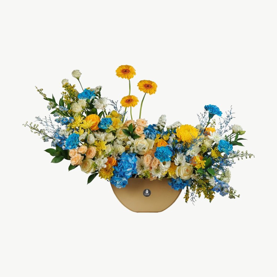 Coral & Blue Garden Vase
