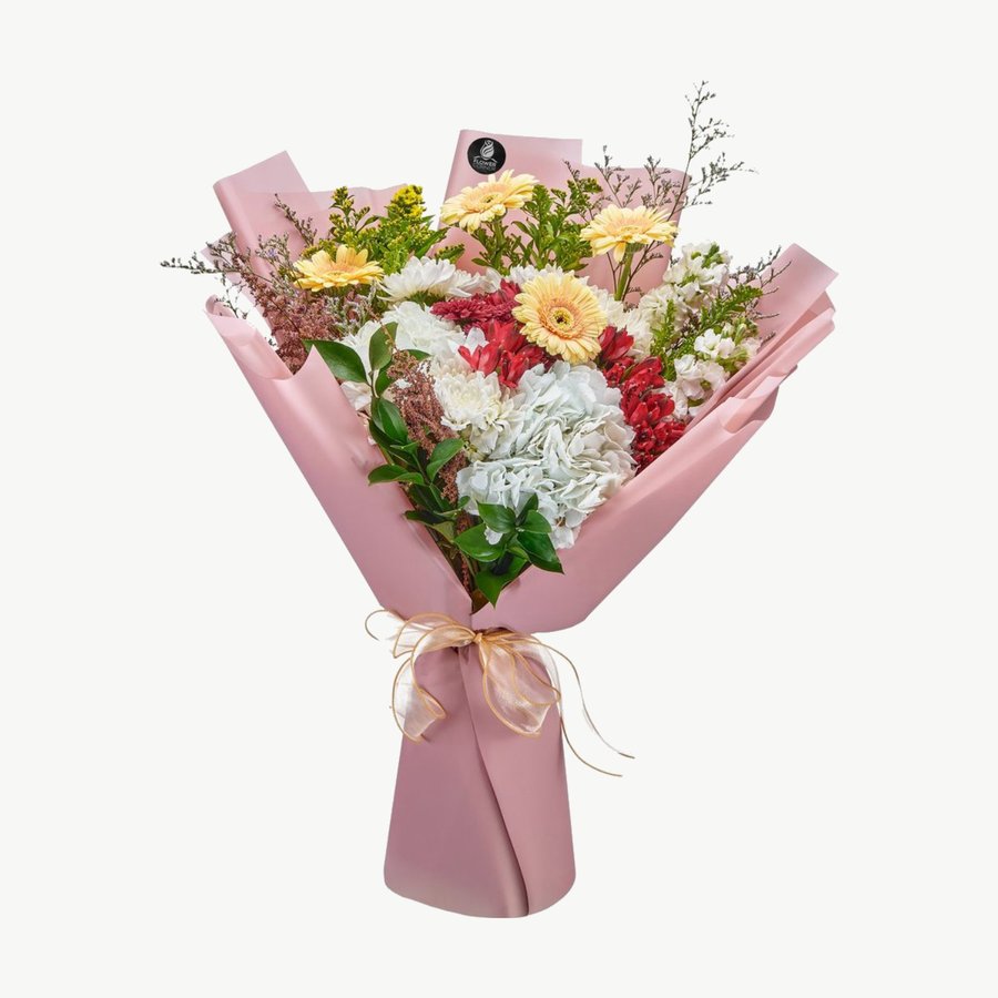Peach Rose & Lily Bouquet