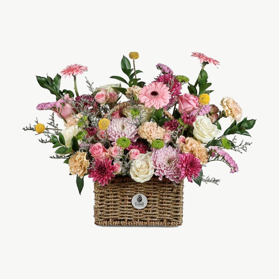 Pink Gerbera Garden Basket