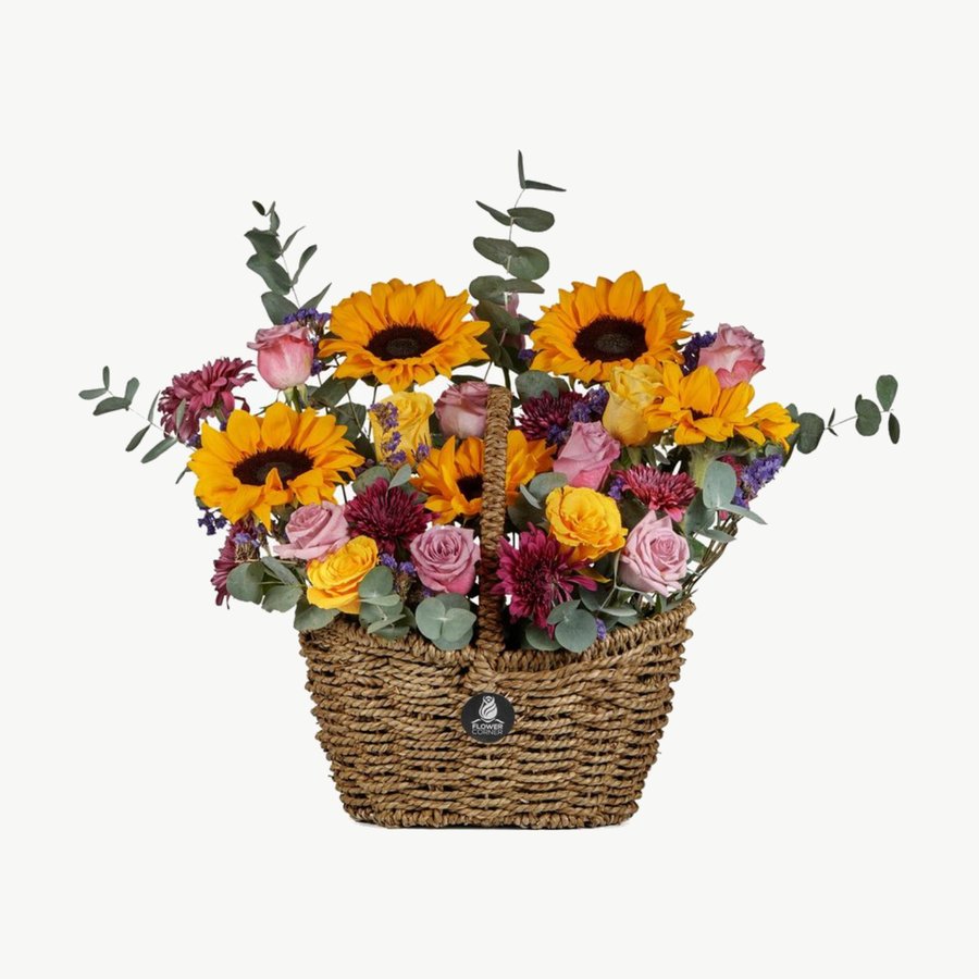 Sunflower & Rose Garden Basket