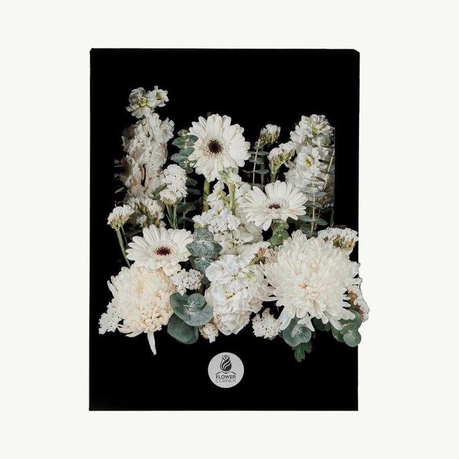 Ivory Gerbera and Chrysanthemum Acrylic Flower Window