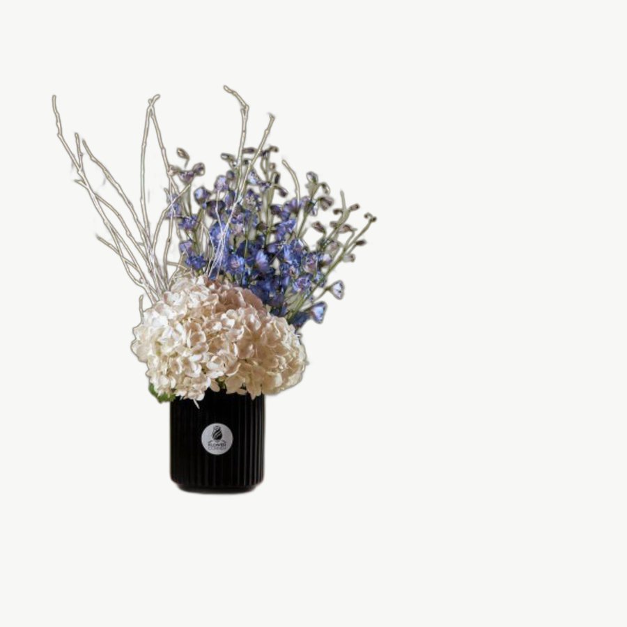 Cream & Blue Pot