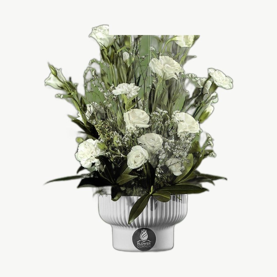 White & Green Vase