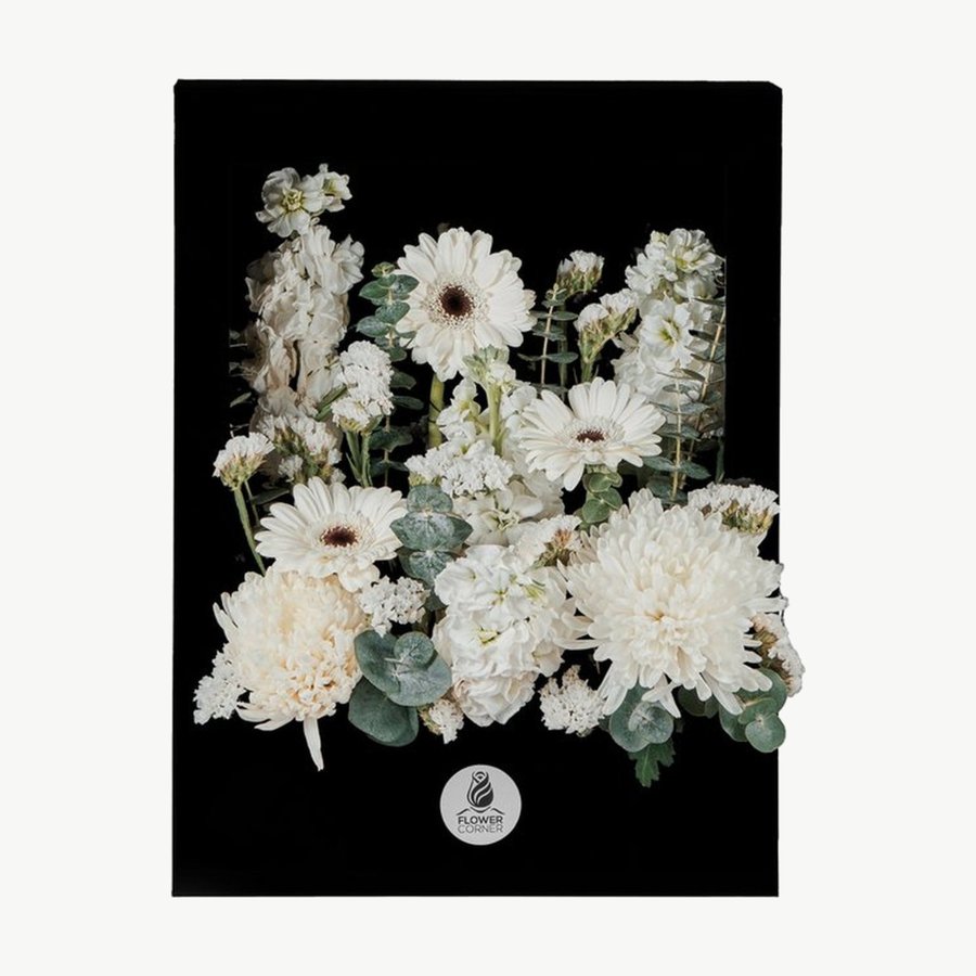 Ivory Gerbera and Chrysanthemum Acrylic Flower Window