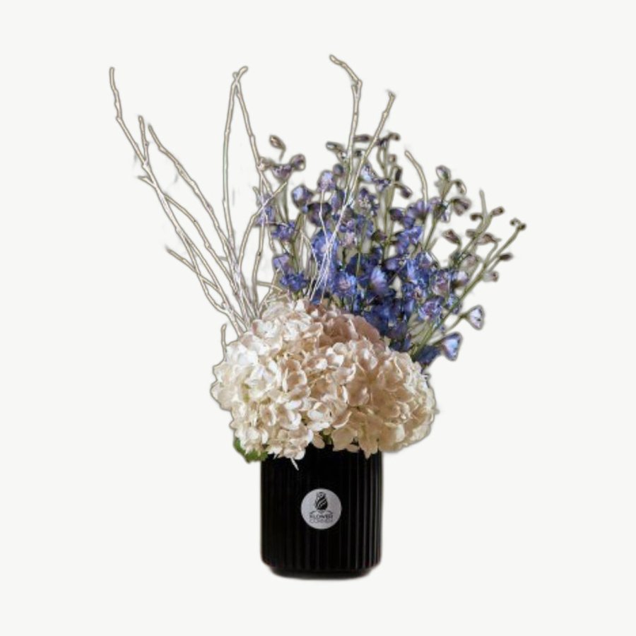 Cream & Blue Pot