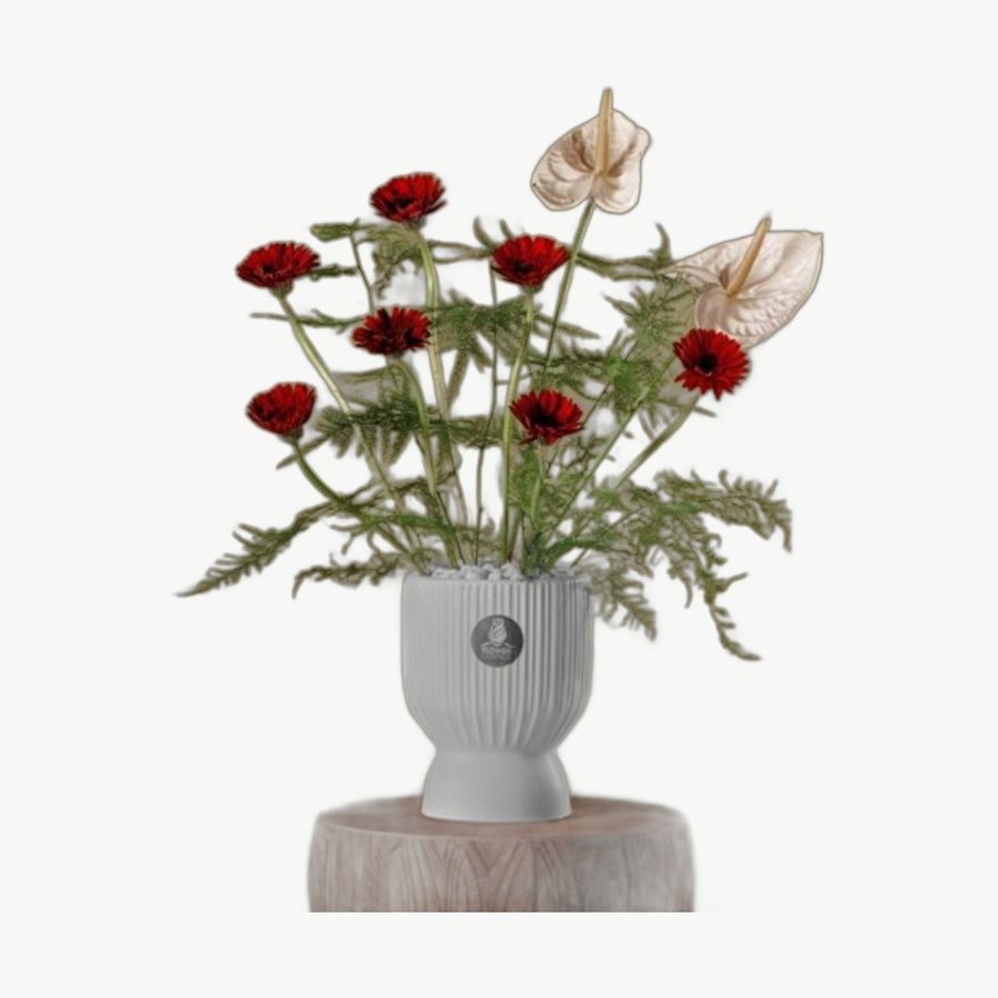 Red & White Vase