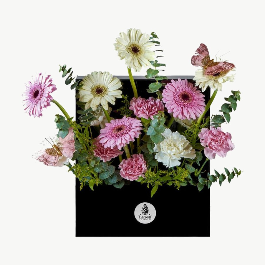 Pink & Cream Gerbera Acrylic Flower Frame