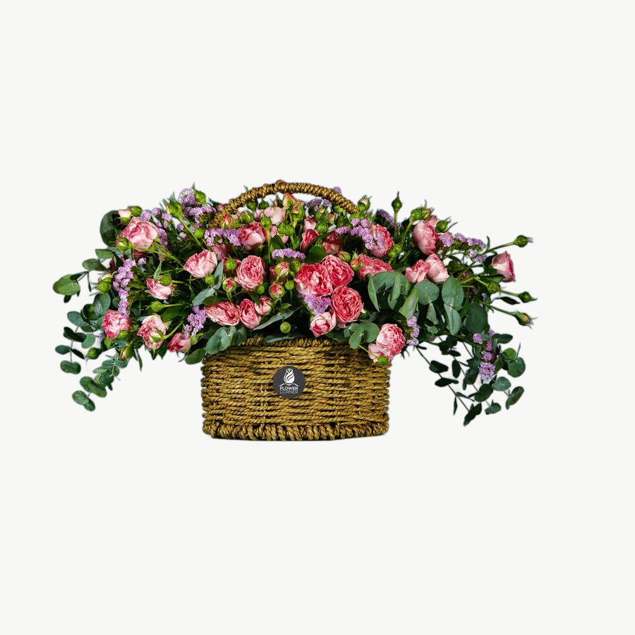 Pink Rose Long Basket