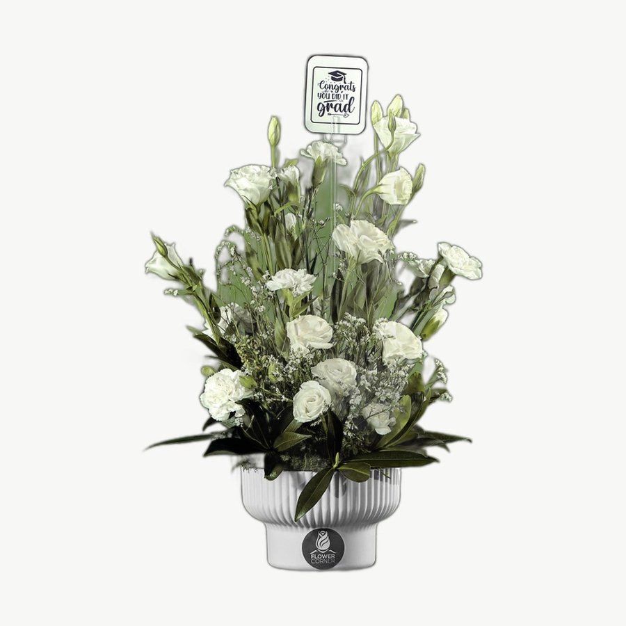 White & Green Vase
