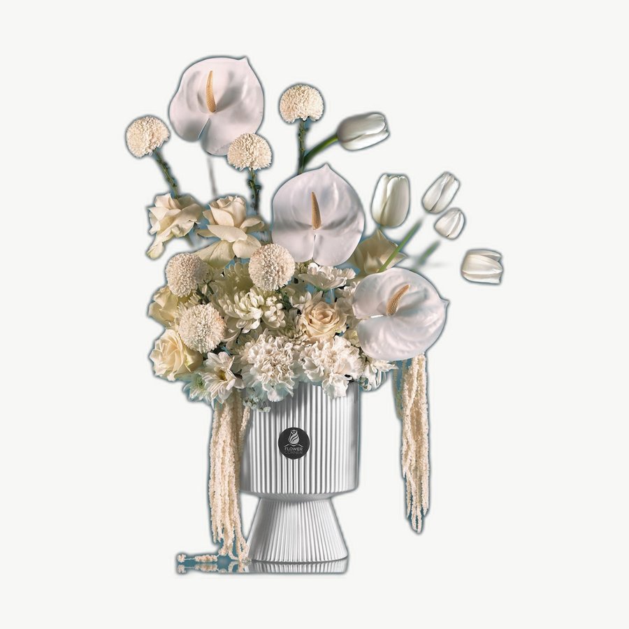 White Orchid Vase